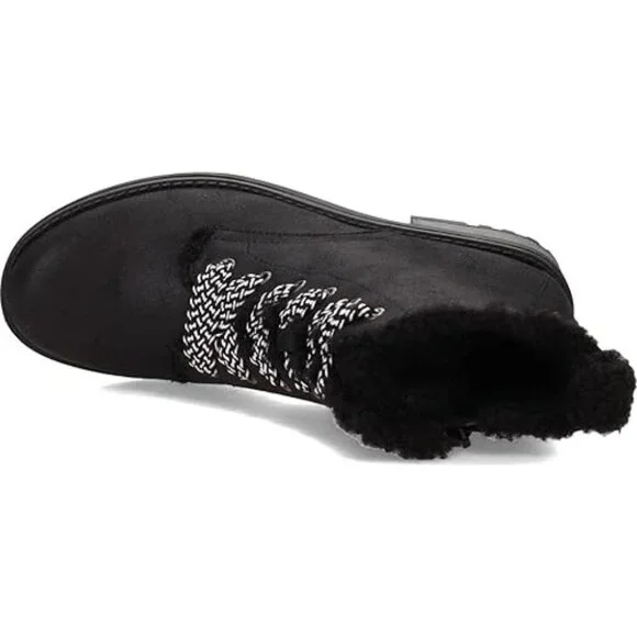 LifeStride Women's Kunis Cozy Winter Combat Snow Boots Lace-up Black Size 6.5 - Picture 5 of 7